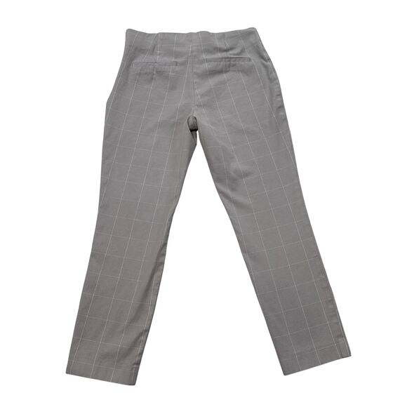 A New Day Pants WMNS 10 High Rise Gray White Windowpane Side Zip Elastic Waist - Picture 2 of 10